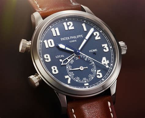 patek philippe men's calatrava pilot travel time watch